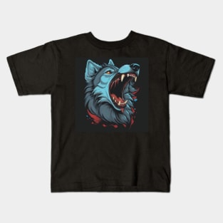 Hilarious wolf tearing Kids T-Shirt